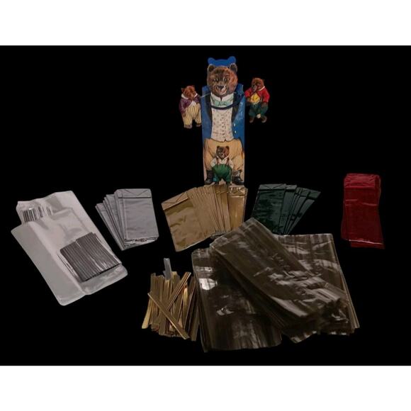 253 pcs Assorted Lot of Treat Bags Clear & Christmas Colors Bear Gift Bag - Picture 1 of 15